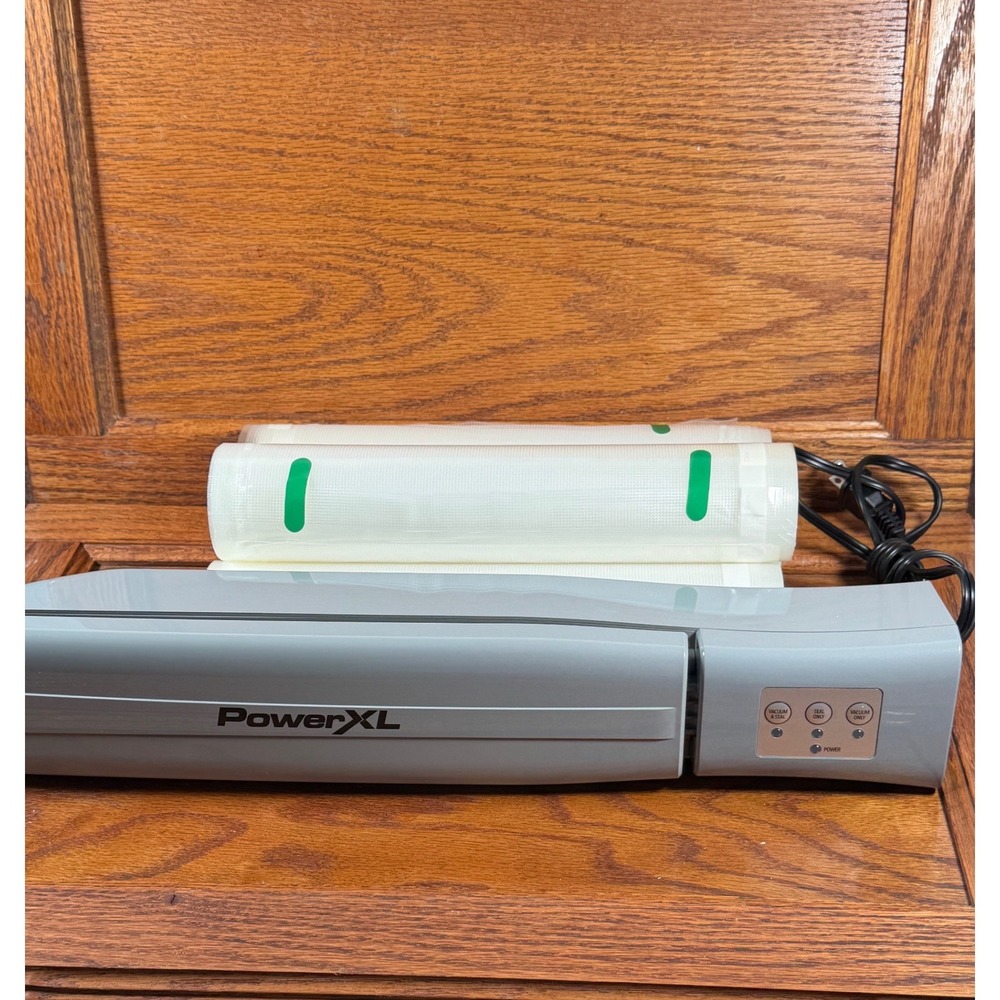 PowerXL Duo Nutrisealer VS2 Vacuum Sealer Machine Gray with 2 Bag Rolls